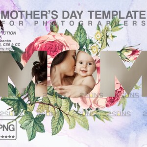 Mothers day cards template, Mothers day overlay, Mothers day cards, watercolor frames, Watercolor masks, Maternity photoshop overlays image 3