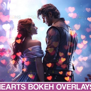 Valentinstag Photoshop Overlays, Bokeh Herzen, Valentinstag Foto Overlays, weht Herz png, fallendes Herz, Hochzeit Overlays, Liebe Overlays