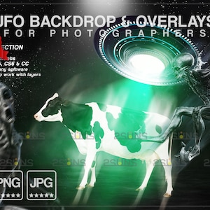 Halloween overlay, Photoshop overlays, Halloween backdrop, UFO overlays photo, Cow png, Alien photo overlays, Backdrop ufo alien cow