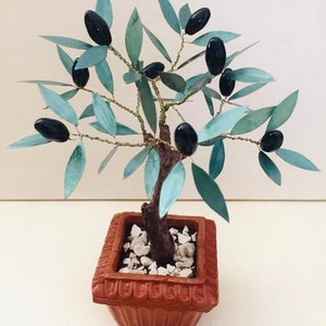Handmade Clay Olive Tree Sculpture: Greek Art Decor