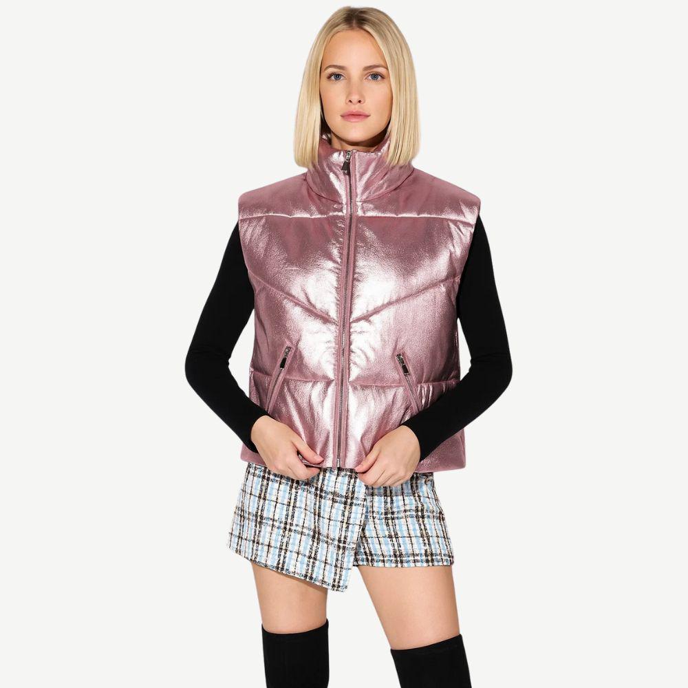 Leather Jacket Vinyl Puffer Jacket Pink Jacket Moschino Pink Size
