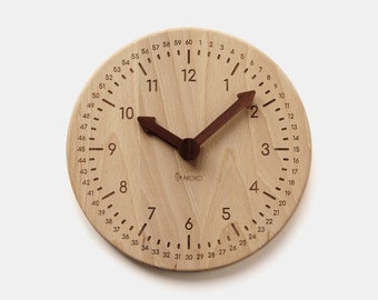 Kids First Clock Preschool Educational /& Learning Wooden Toy Liukouu Educational Wooden Clock Toy Learn to Tell Time Clock for Kids