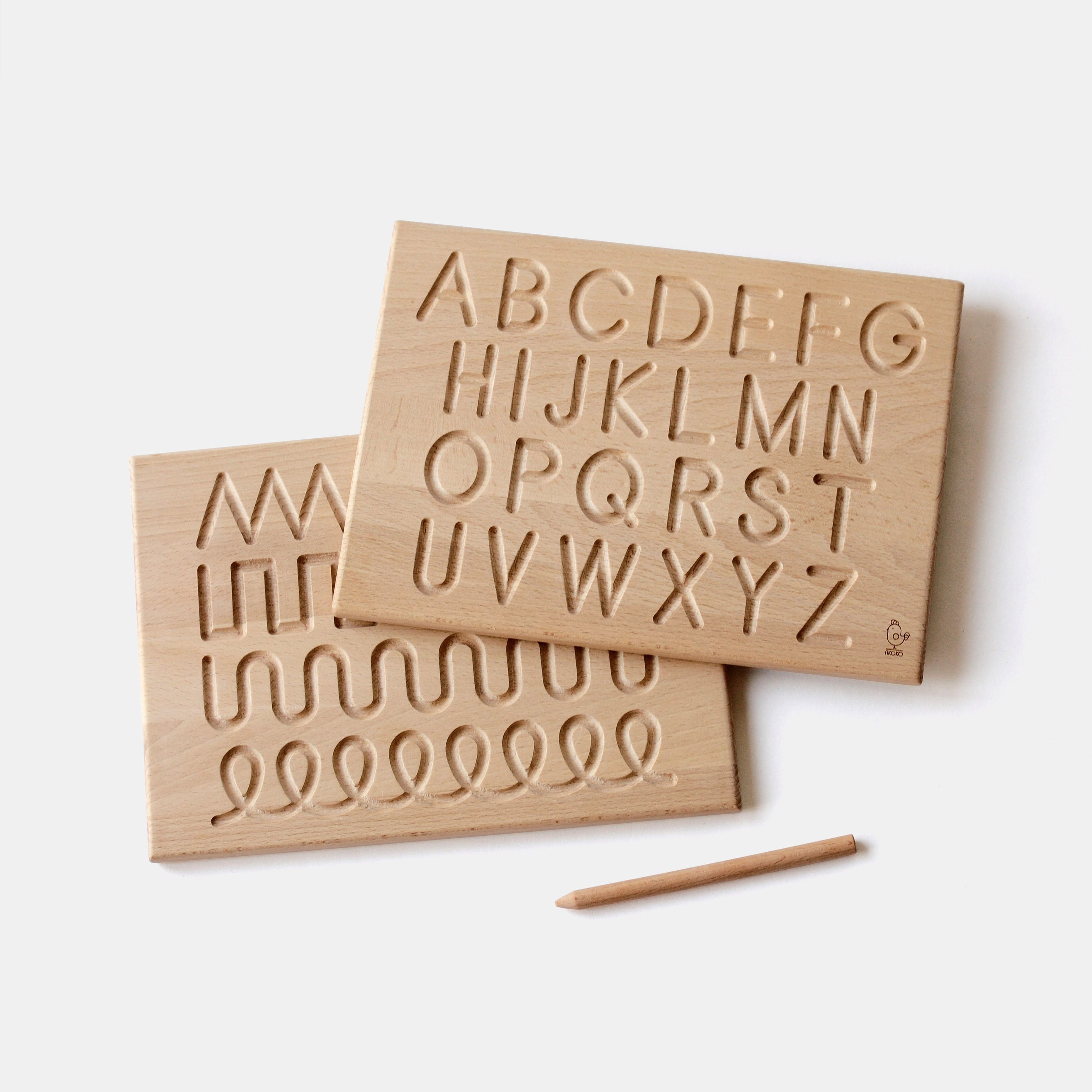 Double-sided Alphabet Tracing Board Solid Wood 