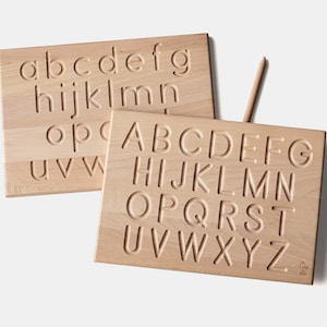 Double-sided alphabet tracing board - solid wood