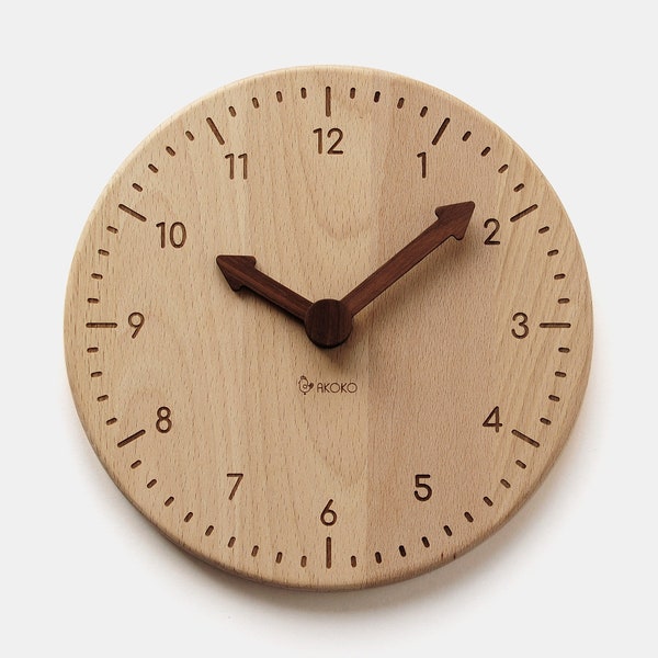 Orologio giocattolo in legno - Imparare a leggere l'ora - Giocattolo educativo - Orologio Montesori - Imparare l'orologio - Lezione sull'orologio - Scuola a casa