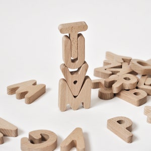 Juego de letras del alfabeto de madera