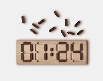 Wooden digital toy clock for teaching time Time-Telling Educational Toy  great gifts for Kids boys and girls for easter christmas birthday