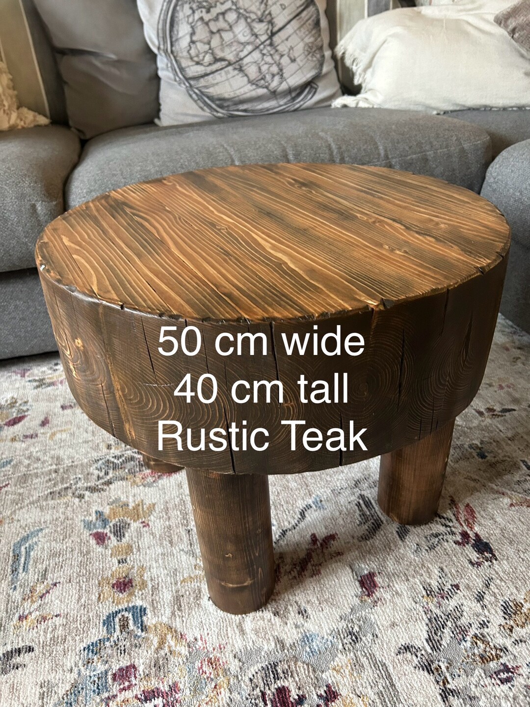 Chunky Log End Table, Handmade Rustic Wood Side Table - Etsy