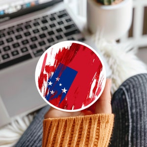 Samoa Flag Sticker, Laptop Sticker, Helmet Sticker, Guitar Sticker,  Water Bottle Sticker, Car Sticker, Decal for Suitcase