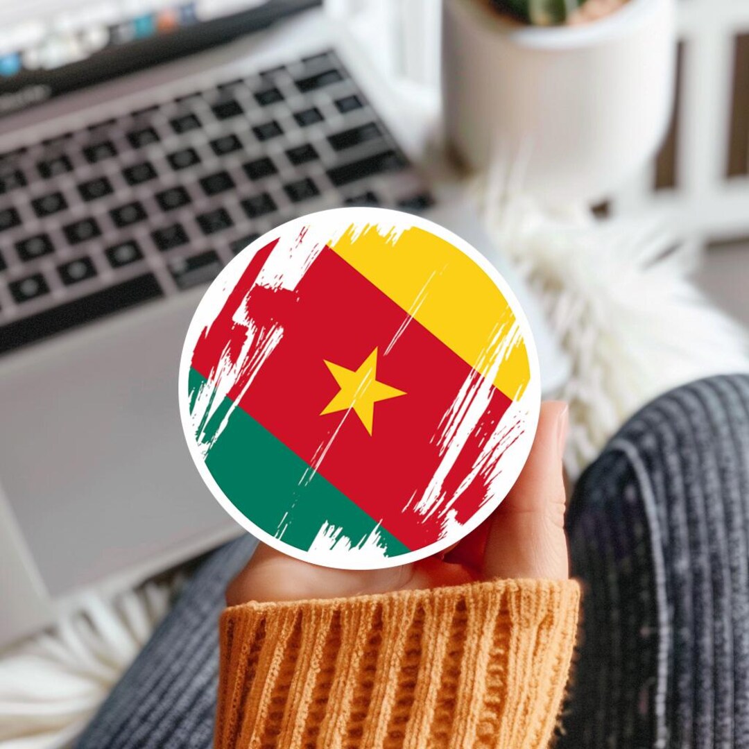 Cameroon Flag Sticker, Round Vinyl Decal - Etsy