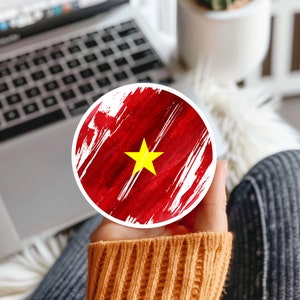 Vietnam Flag Sticker, Laptop Sticker, Helmet Sticker, Guitar Sticker,  Water Bottle Sticker, Car Sticker, Decal for Suitcase