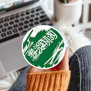 Saudi Arabia Flag Sticker, Laptop Sticker, Helmet Sticker, Guitar Sticker,  Water Bottle Sticker, Car Sticker, Decal for Suitcase