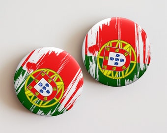 Portugal Pin Button, Portuguese Badge, Expat Accessory, Portugal Pride, Heritage Design