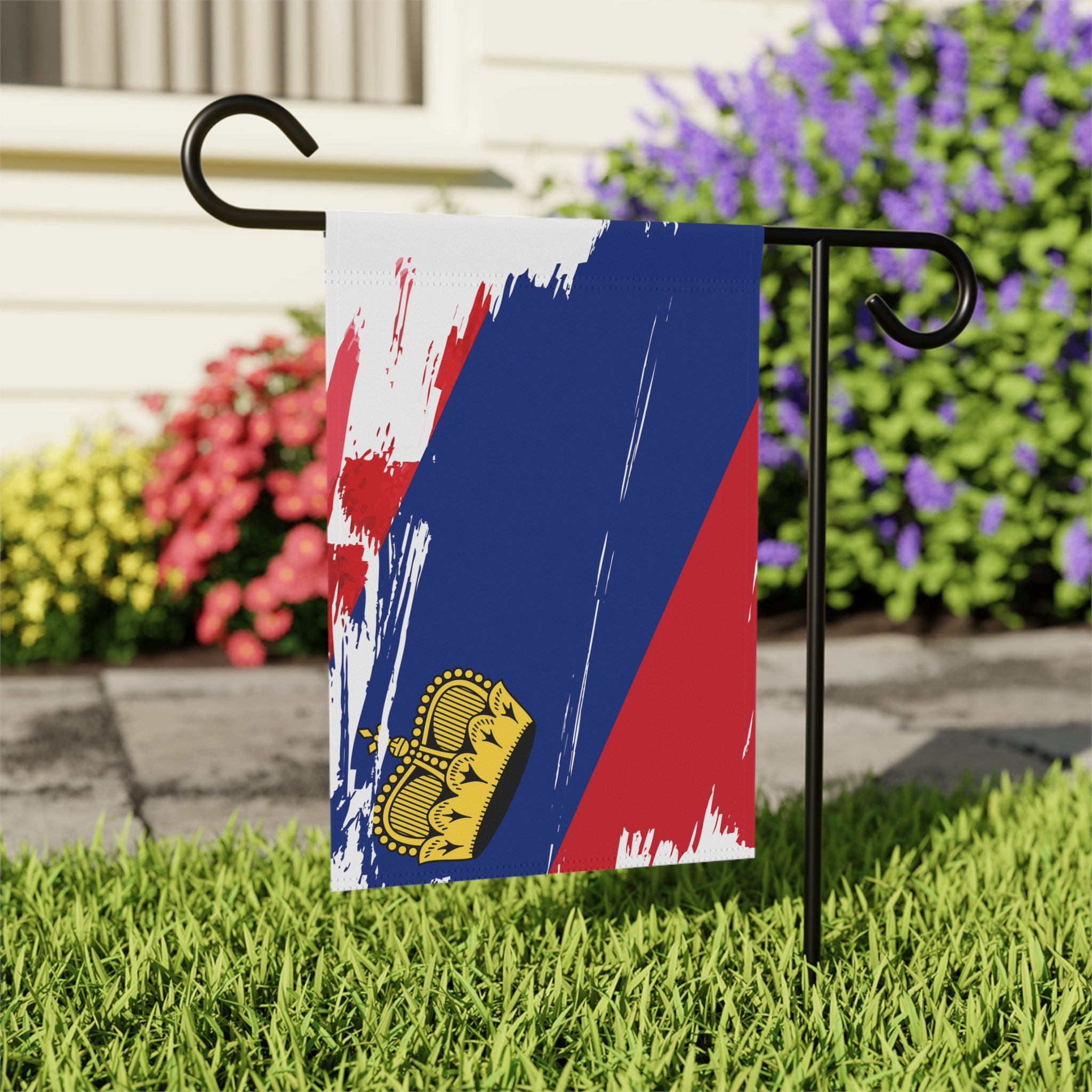 Liechtenstein Garden Flag - Garden & House Banner | Size - 12" x 18" | Double Sided Custom Country Design Print