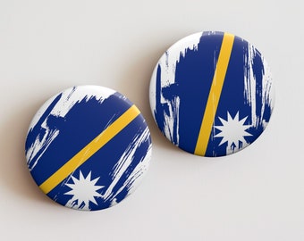 Nauru Flag Pinback Button – Patriotic Pride, Collectible Badge