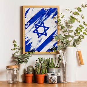 Israel Flag Print | Israel Poster | Israel Wall art print | Israel Home Decoration | Unframed