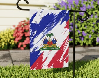 Haiti Garden Flag - Garden & House Banner | Size - 12&quot; x 18&quot; | Double Sided Custom Country Design Print