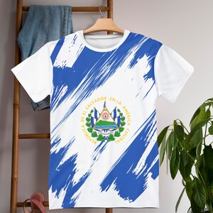 El Salvador Flag T-shirt | El Salvador T-shirt | All over print Unisex T-shirt with El Salvador Flag
