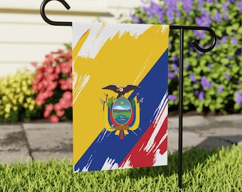 Ecuador Garden Flag - Garden & House Banner | Size - 12&quot; x 18&quot; | Double Sided Custom Country Design Print