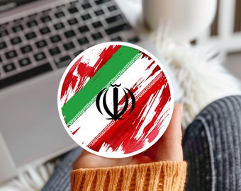 Iran Flag Vinyl Sticker, Water & Scratch Resistant Decal