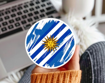 Uruguay Flag Vinyl Sticker, Laptop Decal
