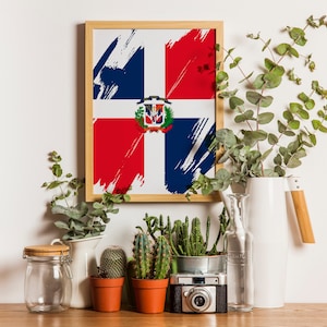 Dominican Republic Flag Print | Dominican Republic Poster | Dominican Republic Wall art print | Unframed