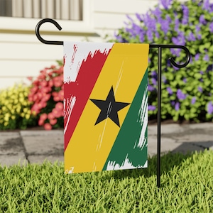 Ghana Garden Flag - Garden & House Banner | Size - 12&quot; x 18&quot; | Double Sided Custom Country Design Print