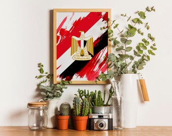 Egypt Flag Art Print | Patriotic Home Decor (Unframed)