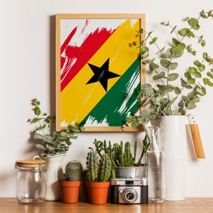 Ghana Flag Print | Ghana Poster | Ghana Wall art print | Ghana Home Decoration | Unframed