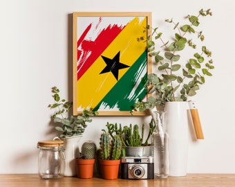 Ghana Flag Art Print | Patriotic Home Decor (Unframed)