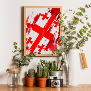 Georgia Flag Print | Georgia Poster | Georgia Wall art print | Georgia Home Decoration | Unframed