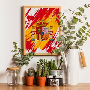 Spain Flag Print | Spain Poster | Spain Wall art print | Spain Home Decoration | Unframed
