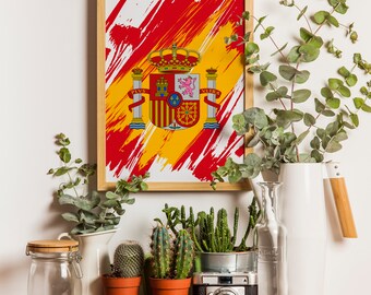 Spain Flag Art Print | Patriotic Home Decor (Unframed)