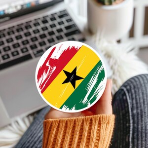 Ghana Flag Sticker, Laptop Sticker, Helmet Sticker, Guitar Sticker,  Water Bottle Sticker, Car Sticker, Decal for Suitcase