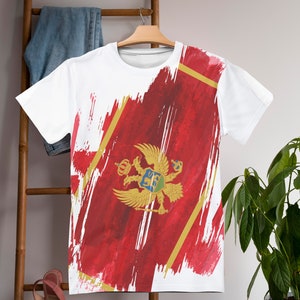 Montenegro Flag T-shirt | Montenegro T-shirt | All over print Unisex T-shirt with Montenegro Flag