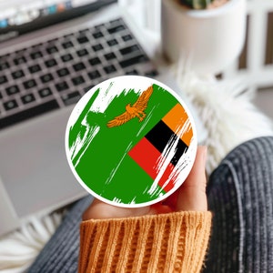 Zambia Flag Sticker, Laptop Sticker, Helmet Sticker, Guitar Sticker,  Water Bottle Sticker, Car Sticker, Decal for Suitcase