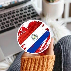 Paraguay Flag Sticker, Laptop Sticker, Helmet Sticker, Guitar Sticker,  Water Bottle Sticker, Car Sticker, Decal for Suitcase
