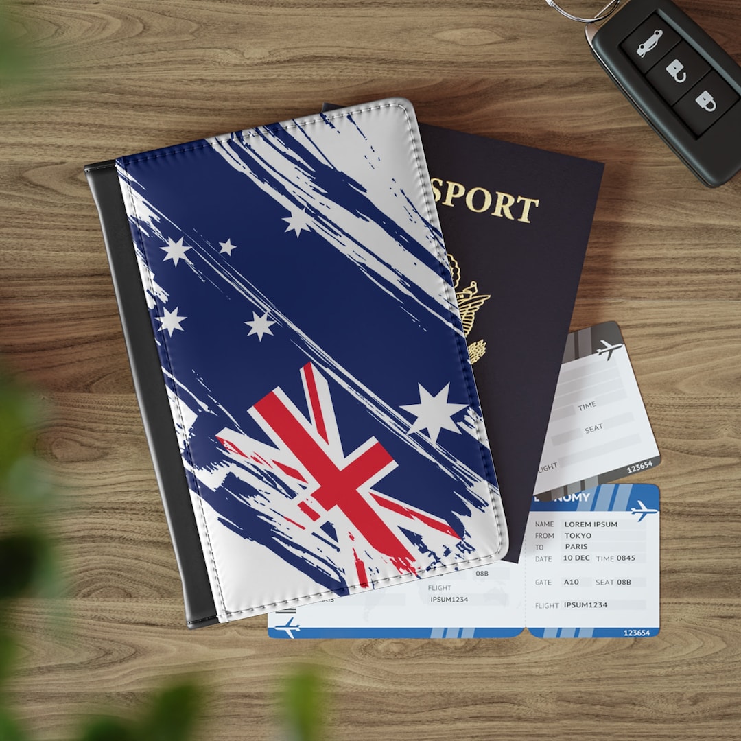 Australia Flag Leather Passport Holder, Traveler's and Expats ...