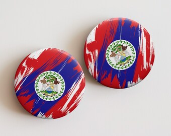 Belize Flag Pin Button - Custom Pinback, Patriotic Campaign Buttons, Personalized Birthday Pins, Collectible Badge, Metal Pin