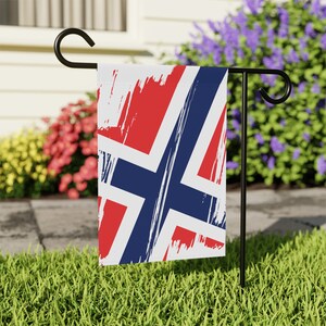 Norway Garden Flag - Garden & House Banner | Size - 12&quot; x 18&quot; | Double Sided Custom Country Design Print
