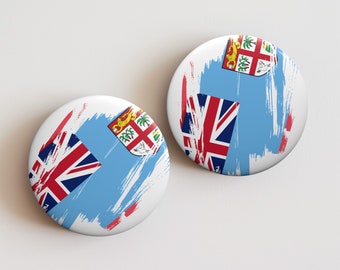 Fiji Flag Pin Button - Patriotic Collectible Badge