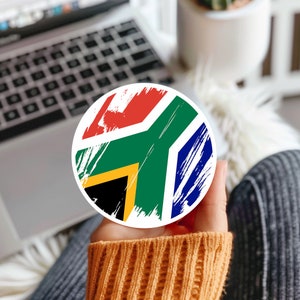 South Africa Flag Sticker, Laptop Sticker, Helmet Sticker, Guitar Sticker,  Water Bottle Sticker, Car Sticker, Decal for Suitcase