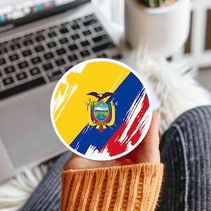 Ecuador Flag Sticker, Laptop Sticker, Helmet Sticker, Guitar Sticker,  Water Bottle Sticker, Car Sticker, Decal for Suitcase