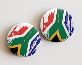 South Africa Flag Pin - Patriotic Metal Pinback Button