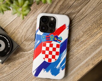 Croatia Flag iPhone Case iPhone 15 14 13 12 Mini 11 XR Xs X 8 7 SE iPhone Pro Max , Iphone cover, Iphone Tough Case