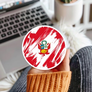 Peru Flag Sticker, Laptop Sticker, Helmet Sticker, Guitar Sticker,  Water Bottle Sticker, Car Sticker, Decal for Suitcase