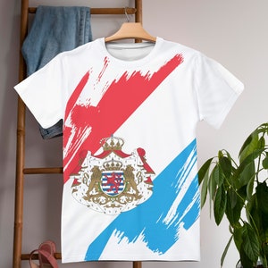 Luxembourg Flag T-shirt | Luxembourg T-shirt | All over print Unisex T-shirt with Luxembourg Flag