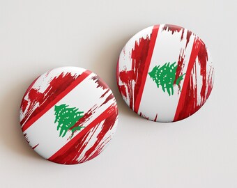 Lebanon Pin Button, Lebanese Cedar Badge, Expat Accessory, Lebanon Pride, Heritage Design