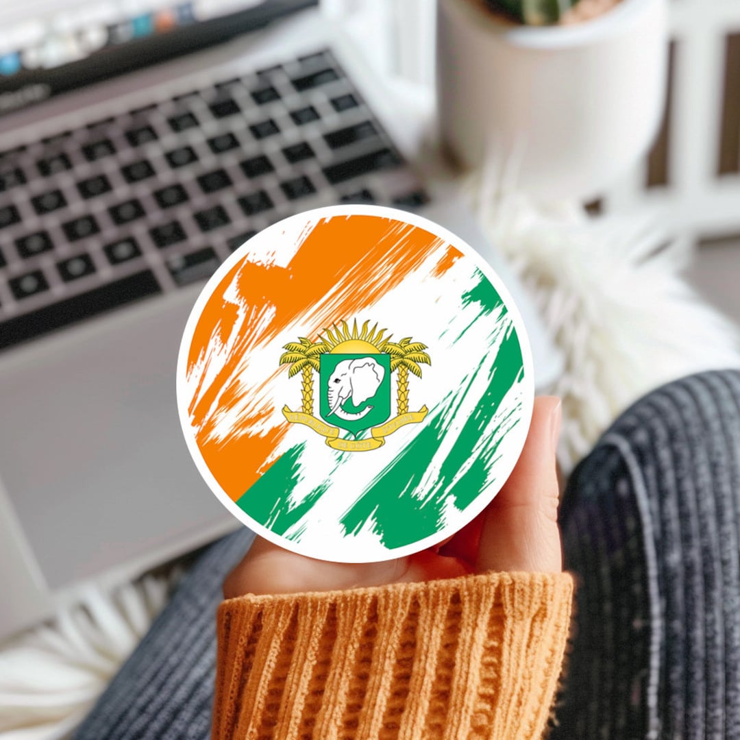 Ivory Coast Flag Sticker, Vinyl Decal - Etsy