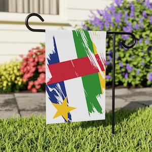 Central African Republic Garden Flag - Garden & House Banner | Size - 12&quot; x 18&quot; | Double Sided Custom Country Design Print